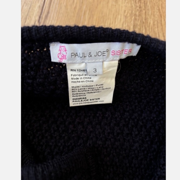 ★Paul & Joe Sister Navy Zip Front Chunky Knit Cardigan Sweater Size 3★ - Picture 3 of 5